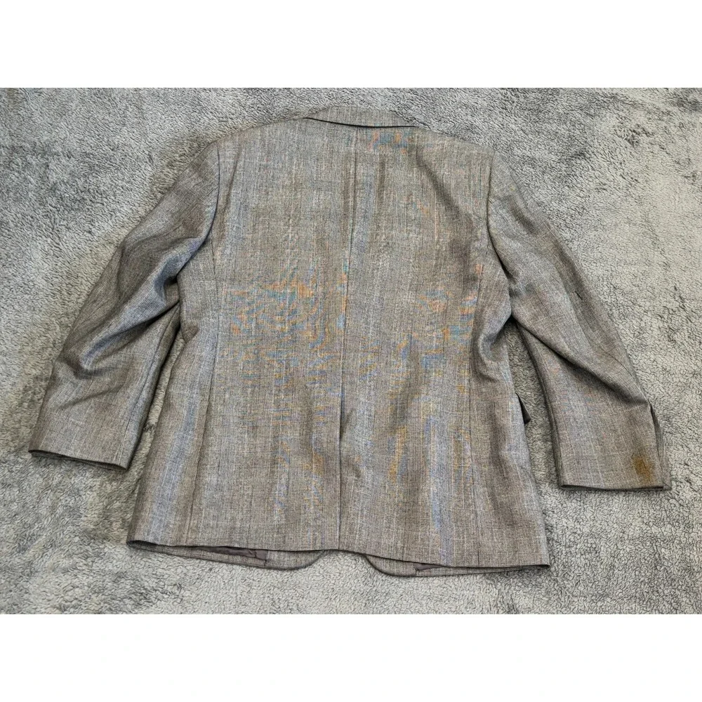 Joseph A Bank Sport Coat Blazer Mens 44R Gray Silk Camelhair Blend Jacket FLAW